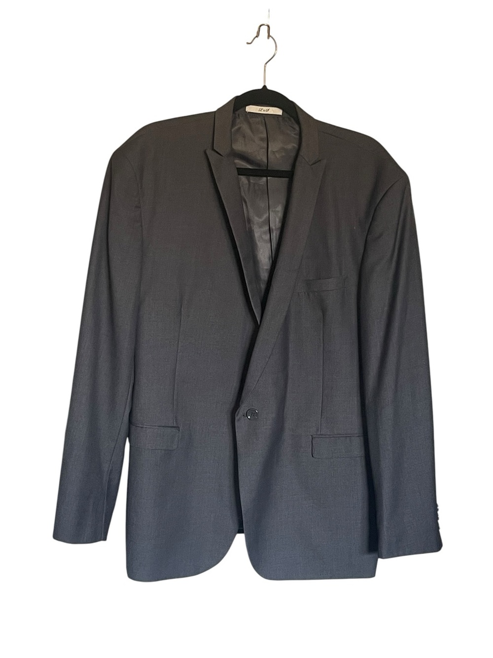 Men's Black Single-Button Notch Lapel Blazer